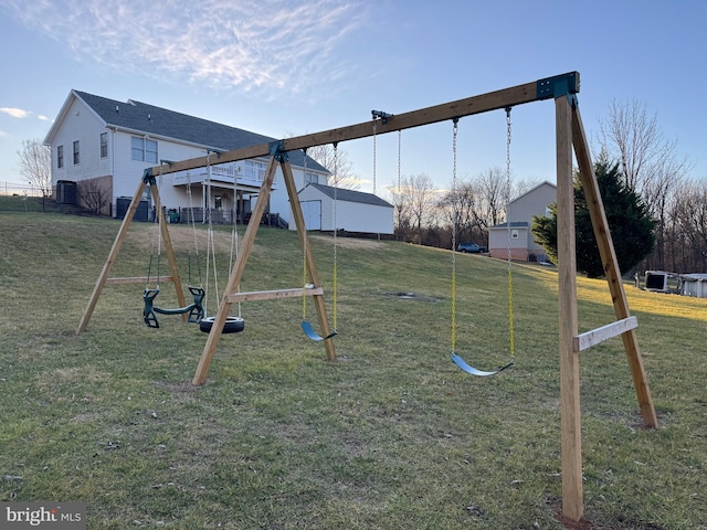 view of playground with a yard