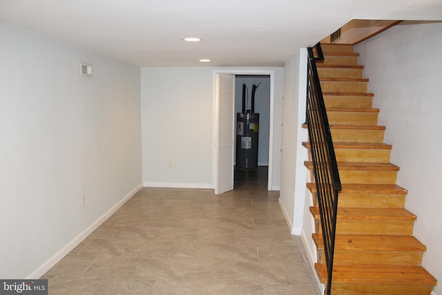 interior space with gas water heater