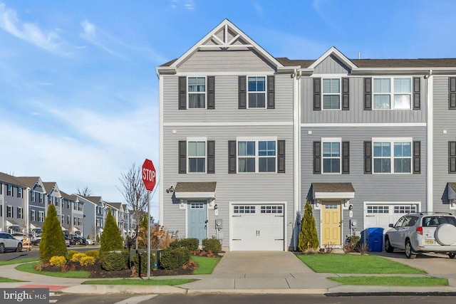 view of property featuring a garage