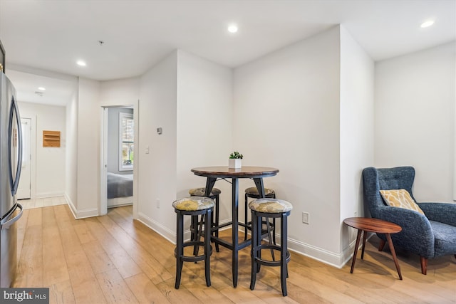 dining area featuring light hardwood / wood-style floors