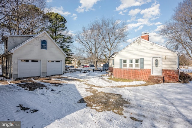 view of snowy exterior