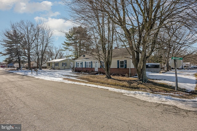 view of single story home