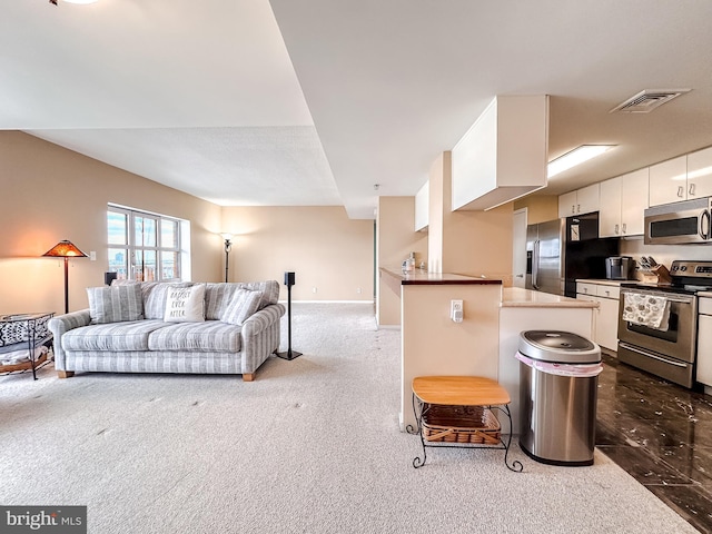 view of carpeted living room