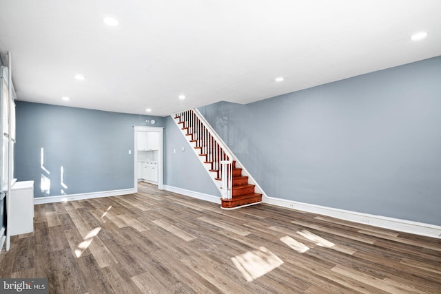 unfurnished living room featuring hardwood / wood-style floors