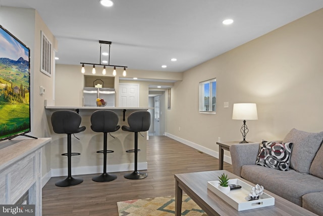 living room featuring hardwood / wood-style floors