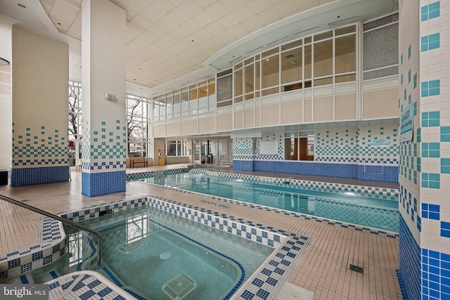 view of pool featuring an indoor in ground hot tub