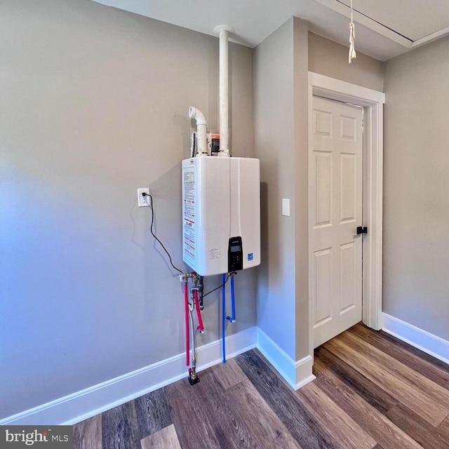 utility room with water heater