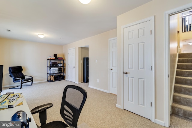 view of carpeted office