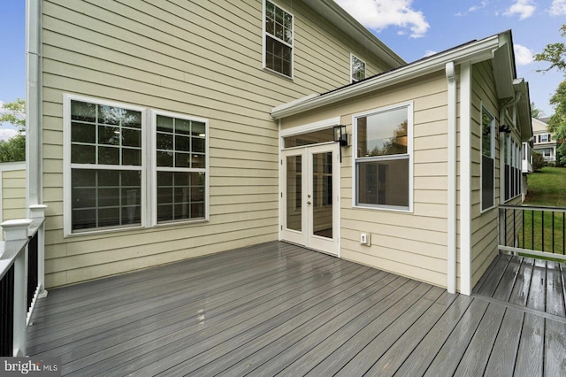 deck with french doors