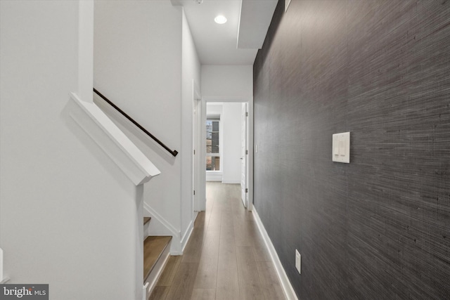 hall featuring hardwood / wood-style flooring