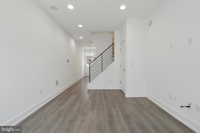 interior space with hardwood / wood-style floors