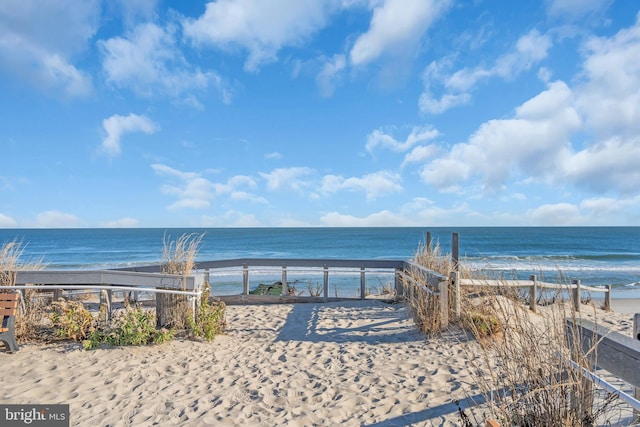 property view of water with a view of the beach