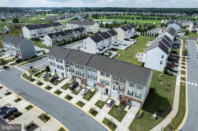 aerial view with a residential view