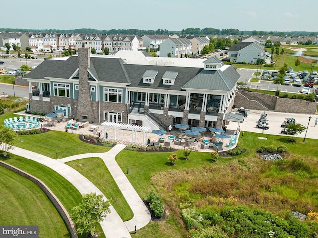 drone / aerial view with a residential view