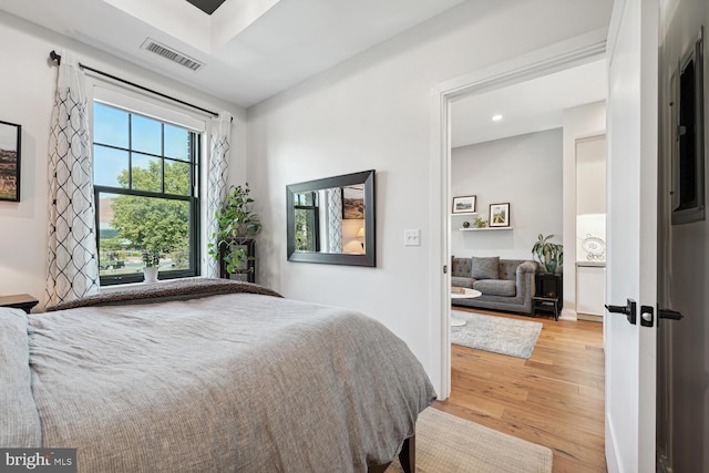 bedroom featuring light hardwood / wood-style flooring