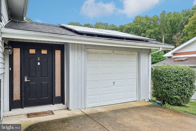 exterior space featuring solar panels