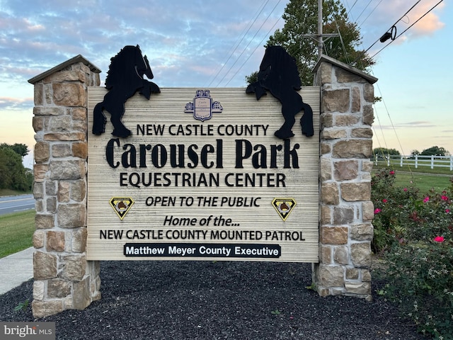 view of community sign