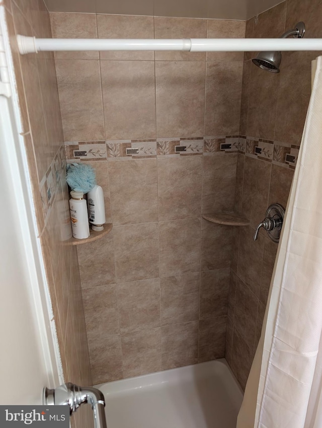 bathroom featuring a shower with curtain