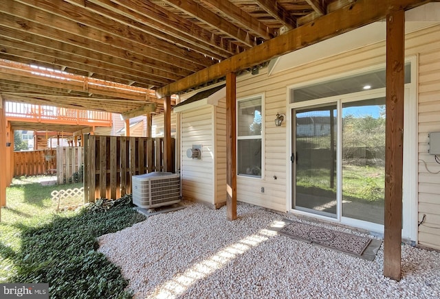 view of patio / terrace featuring central air condition unit