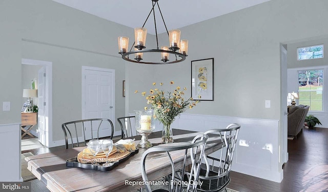 120 Forge Dr, Lebanon, PA 17042 - dining room with dark wood-type flooring and a chandelier