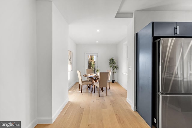 interior space with light hardwood / wood-style flooring