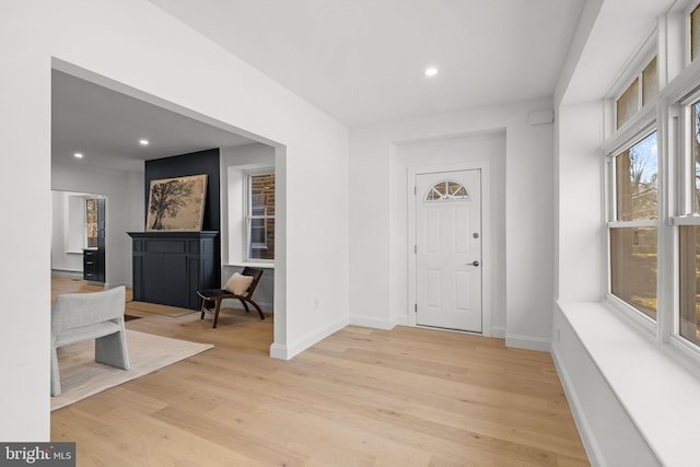 entryway featuring light hardwood / wood-style flooring