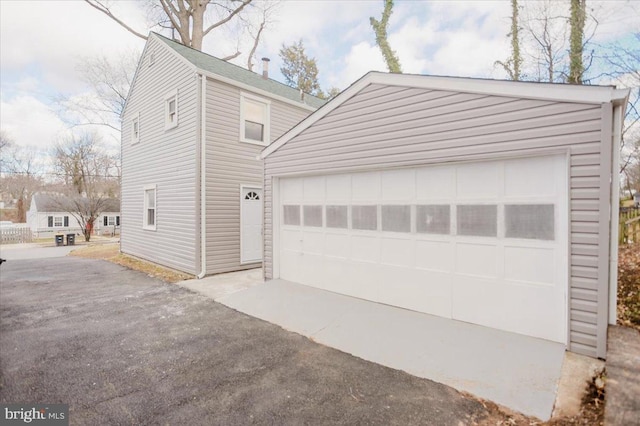 exterior space featuring a garage