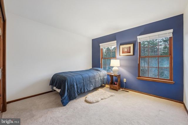 bedroom with carpet