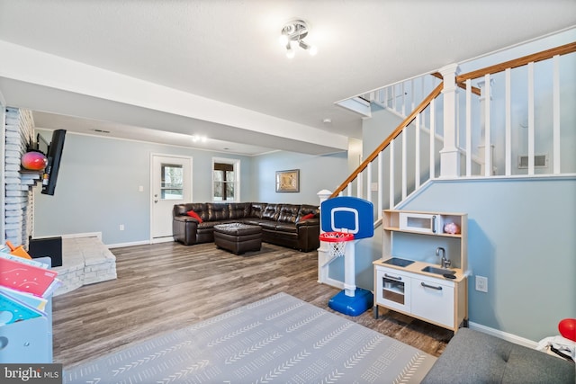 living room featuring hardwood / wood-style flooring