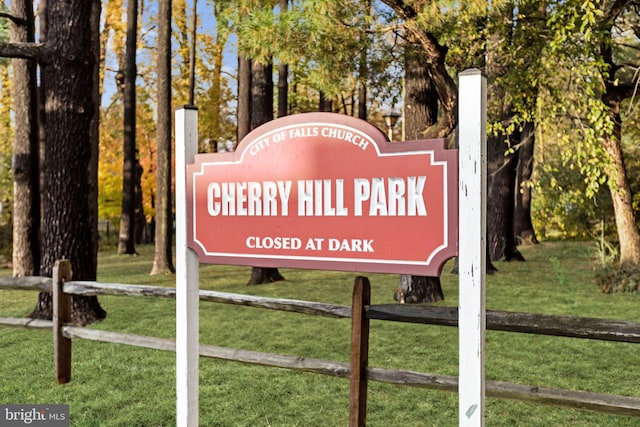 view of community sign