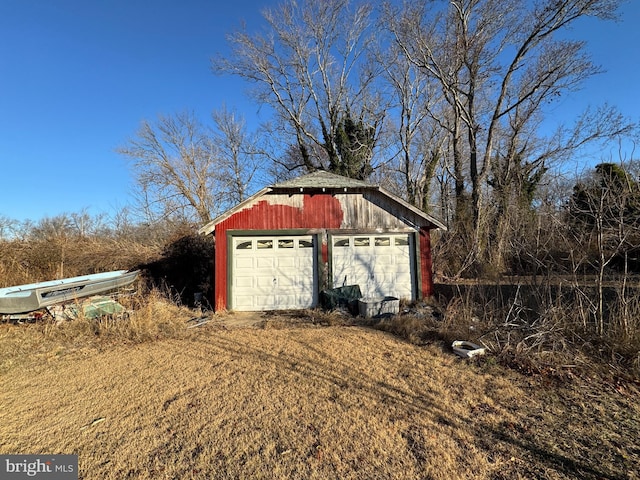 view of garage