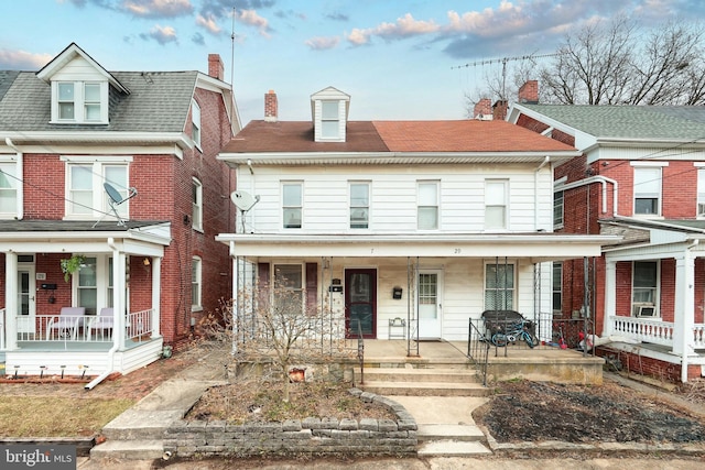 multi unit property with covered porch