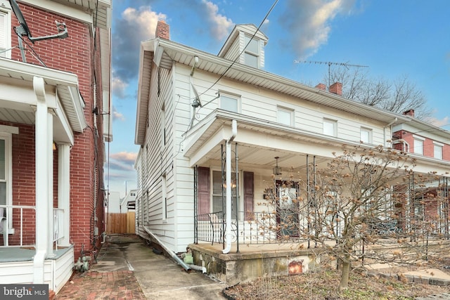 view of front of home with a porch