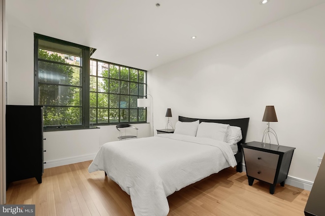 bedroom featuring light hardwood / wood-style floors