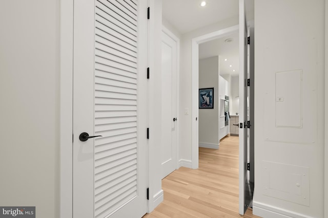 hallway featuring light hardwood / wood-style floors