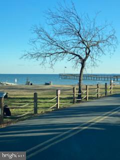 view of street featuring a water view