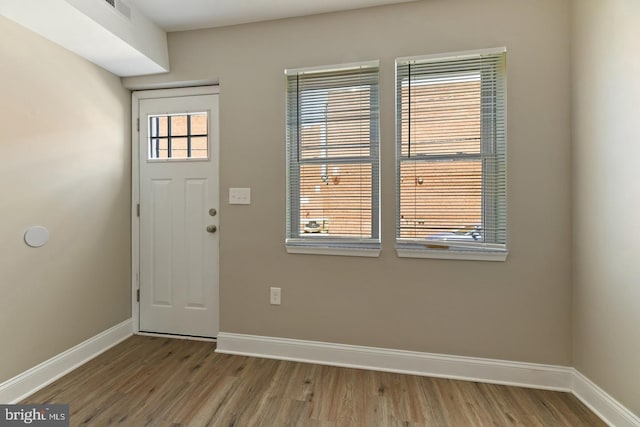 foyer with hardwood / wood-style flooring