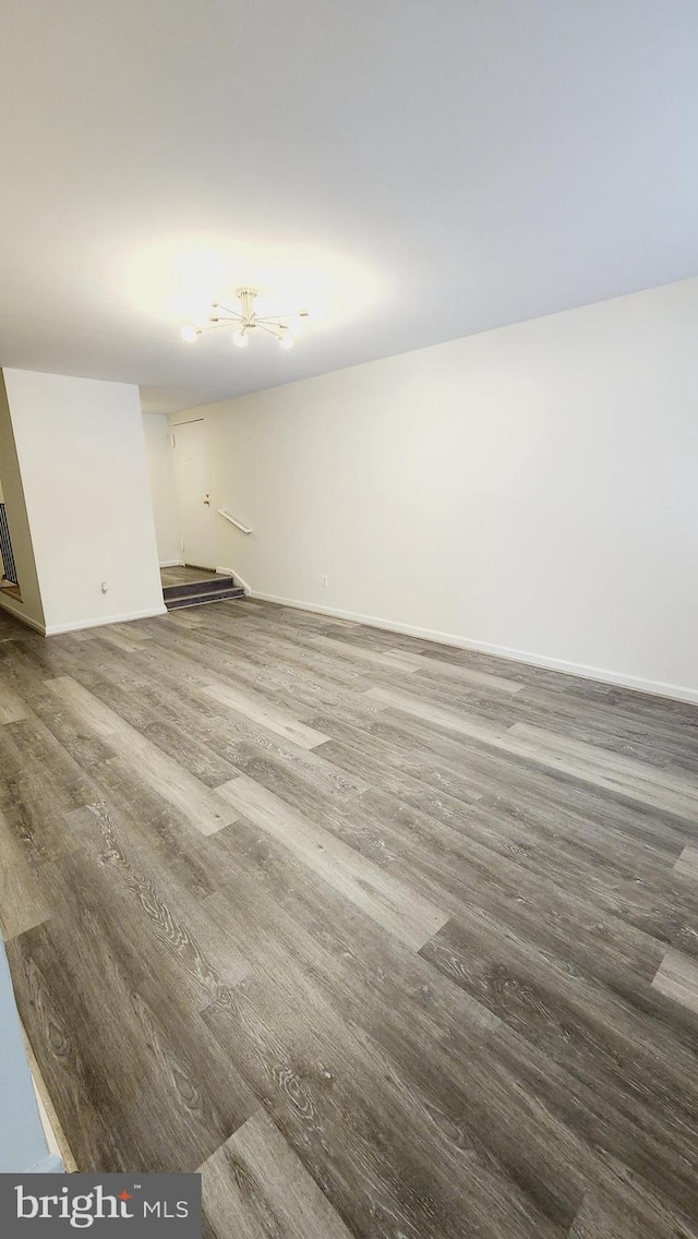 spare room with wood-type flooring