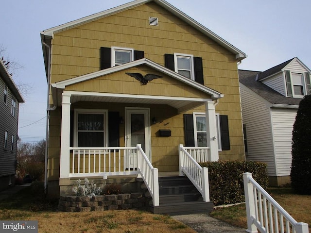 view of front of home with a porch