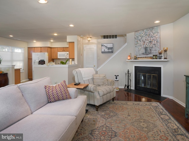 living room featuring hardwood / wood-style floors