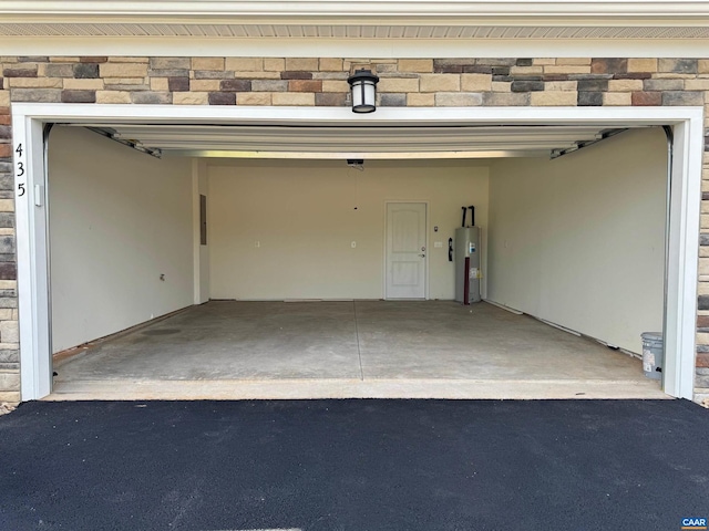 garage with water heater