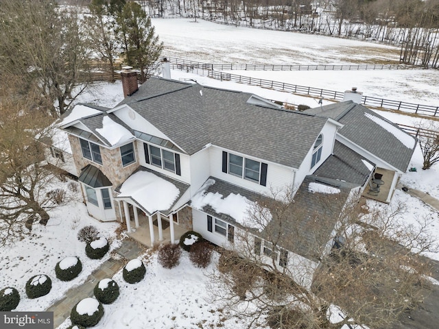 view of snowy aerial view