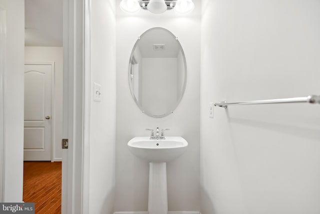 bathroom featuring hardwood / wood-style floors