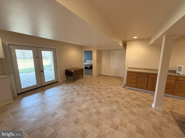 basement with french doors