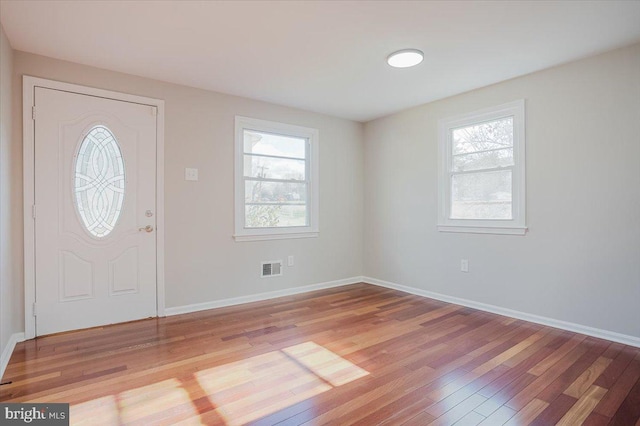 foyer featuring light hardwood / wood-style floors