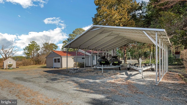 view of car parking with a carport