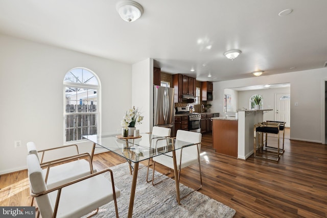 dining room featuring dark hardwood / wood-style floors