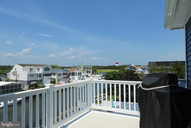 balcony featuring area for grilling