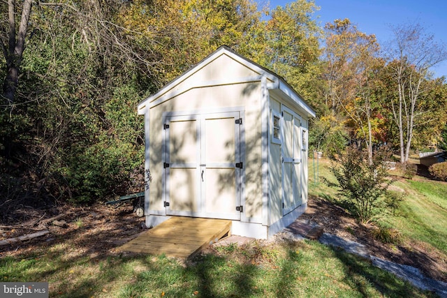 view of shed