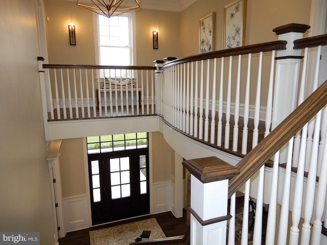 entrance foyer with dark wood-type flooring